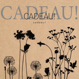 Bon cadeau kraft fleurs silhouette 12x12cm - par 12 Bon cadeau kraft fleurs silhouette 12x12cm - par 12