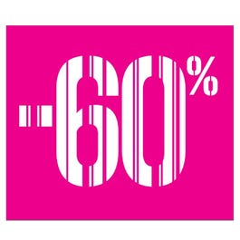 Affiche -60% codes barres 40x40cm rose Affiche -60% codes barres 40x40cm rose