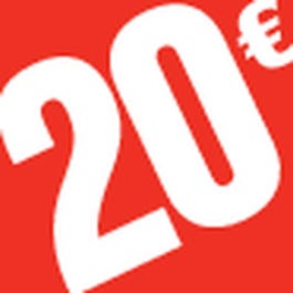 Sticker 20� 3.3x3.3cm rouge/blanc - par 500 Sticker 20� 3.3x3.3cm rouge/blanc - par 500