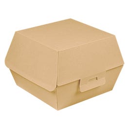 Boîte hamburger carton ondulé THE PACK nano micro 14,4x13,6x9,2cm marron par 50