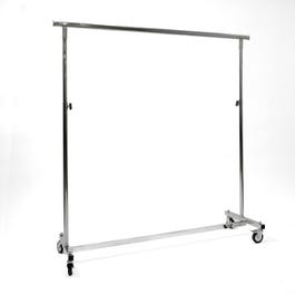 Portant droit pliant L150cm - hauteur réglable de 118 à 190cm – chromé Portant droit pliant L150cm - hauteur réglable de 118 à 190cm – chromé