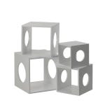 Set de 4 cubes blanc 39-34-29-24cm