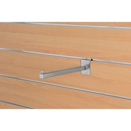 Bras droit L30cm pour fond rainuré - tube carré 18mm - chromé Bras droit L30cm pour fond rainuré - tube carré 18mm - chromé