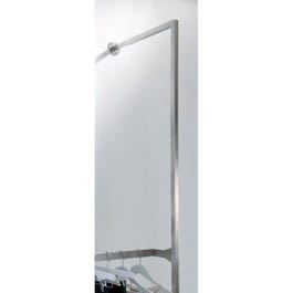 Montant nickel brossé crémaillère carré et fixation murale H.240cm Montant nickel brossé crémaillère carré et fixation murale H.240cm