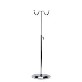 Présentoir métallique chrome double crochets hauteur réglable Présentoir métallique chrome double crochets hauteur réglable