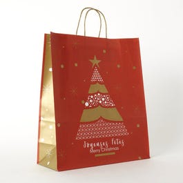 Sac kraft Cooper rouge poignées torsadées 35x14x41cm - par 50 Sac kraft Cooper rouge poignées torsadées 35x14x41cm - par 50