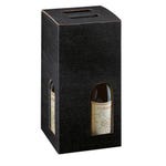 Boite 4 bouteilles à poignée carton noir 18x18x34cm - par 20