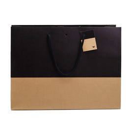 Sac luxe bicolore kraft /noir 39+18x29cm - par 10 Sac luxe bicolore kraft /noir 39+18x29cm - par 10