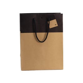 Sac luxe bicolore kraft /noir 25+13x33cm - par 10 Sac luxe bicolore kraft /noir 25+13x33cm - par 10