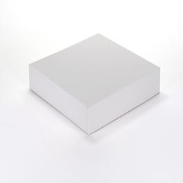 Boîte patissière en carton blanc 25x25x8cm - par 50 Boîte patissière en carton blanc 25x25x8cm - par 50