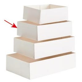 Caissette patissière en carton blanc 16x12x5cm - par 100 Caissette patissière en carton blanc 16x12x5cm - par 100