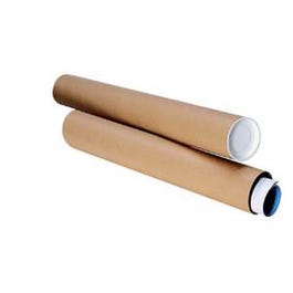 Tube d'expédition carton Ø8x50cm + bouchons plastique