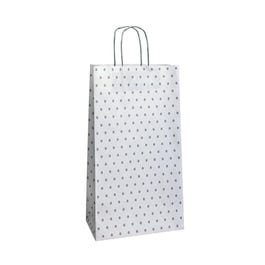 Sac kraft à pois charme poignées torsadées 32x16x44cm - par 25 Sac kraft à pois charme poignées torsadées 32x16x44cm - par 25