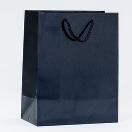 Sac Luxe pelliculé noir 18x10x23cm - par 12 Sac Luxe pelliculé noir 18x10x23cm - par 12