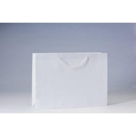Sac Luxe pelliculé blanc 46x10x33cm - par 12 Sac Luxe pelliculé blanc 46x10x33cm - par 12