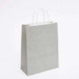 Sac kraft gris poignées torsadées 22x10x29cm - par 50 Sac kraft gris poignées torsadées 22x10x29cm - par 50