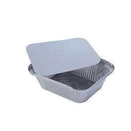 Barquette aluminium 1500ml + couvercle 25x13,3x7cm - par 100 Barquette aluminium 1500ml + couvercle 25x13,3x7cm - par 100