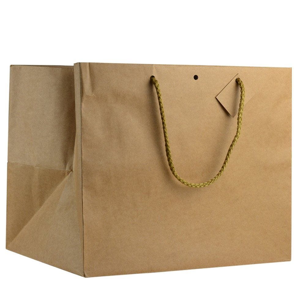 Sac kraft brun traiteur fond carton poign es cordeli res 38