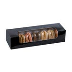 Boîte macarons à fenêtre noire 21,5x6,8x4,8cm - par 50