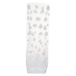 Sachet transparent fond polypro Flocons blancs 12x4,8x27.5cm - par 100 Sachet transparent fond polypro Flocons blancs 12x4,8x27.5cm - par 100