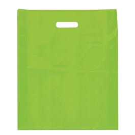 Sac plastique à poignées découpées vert anis 45x50+4cm - paquet de 100 Sac plastique à poignées découpées vert anis 45x50+4cm - paquet de 100