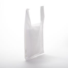 Sac plastique à bretelles blanc 50µ 21x35+11cm - par 300 Sac plastique à bretelles blanc 50µ 21x35+11cm - par 300