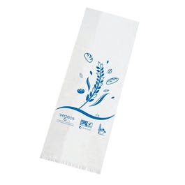 Sacs liasses pains coupés N°4 décoration bleu 16x45+5cm - par 200 Sacs liasses pains coupés N°4 décoration bleu 16x45+5cm - par 200