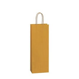 Sac papier 1 bouteille or poignées torsadées 14x8,5x39cm - par 50 Sac papier 1 bouteille or poignées torsadées 14x8,5x39cm - par 50