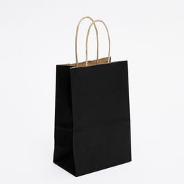 Sac kraft noir poignées torsadées 14x8,5x21.5cm - par 50 Sac kraft noir poignées torsadées 14x8,5x21.5cm - par 50
