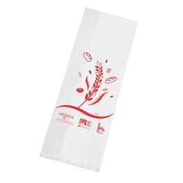 Sacs liasses pains coupés N°6 rouge 16x60+5cm - par 200 Sacs liasses pains coupés N°6 rouge 16x60+5cm - par 200