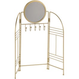 Porte bijoux tryptique or avec miroir L33 x P0,4 x H31,4cm Porte bijoux tryptique or avec miroir L33 x P0,4 x H31,4cm