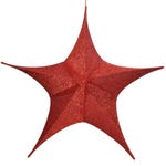 Etoile à suspendre polyester rouge Ø180cm
