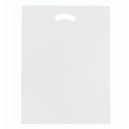 Sac plastique blanc à poignées découpées 30x40+4cm - par 100 Sac plastique blanc à poignées découpées 30x40+4cm - par 100